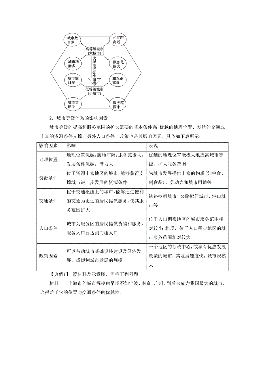 一师一优课高一地理人教版必修2教学设计：2.2不同等级城市的服务功能3 Word版含答案_第4页