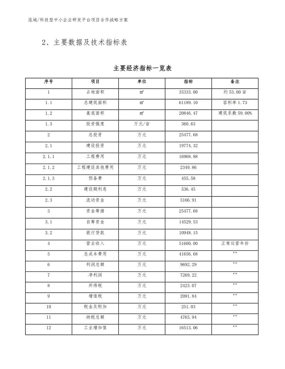 科技型中小企业研发平台项目合作战略方案_第5页