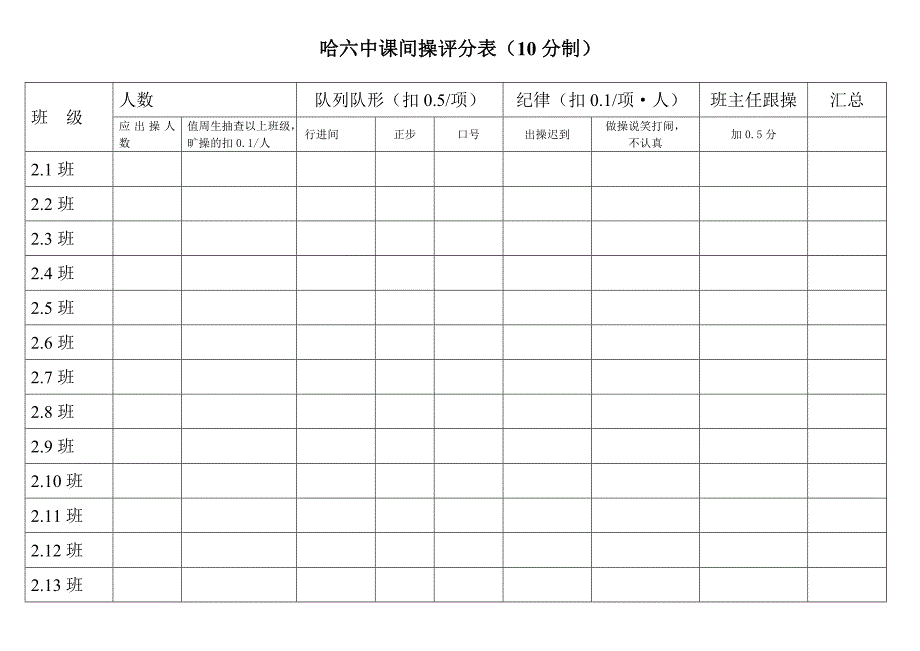 哈六中课间操评分表.doc_第3页