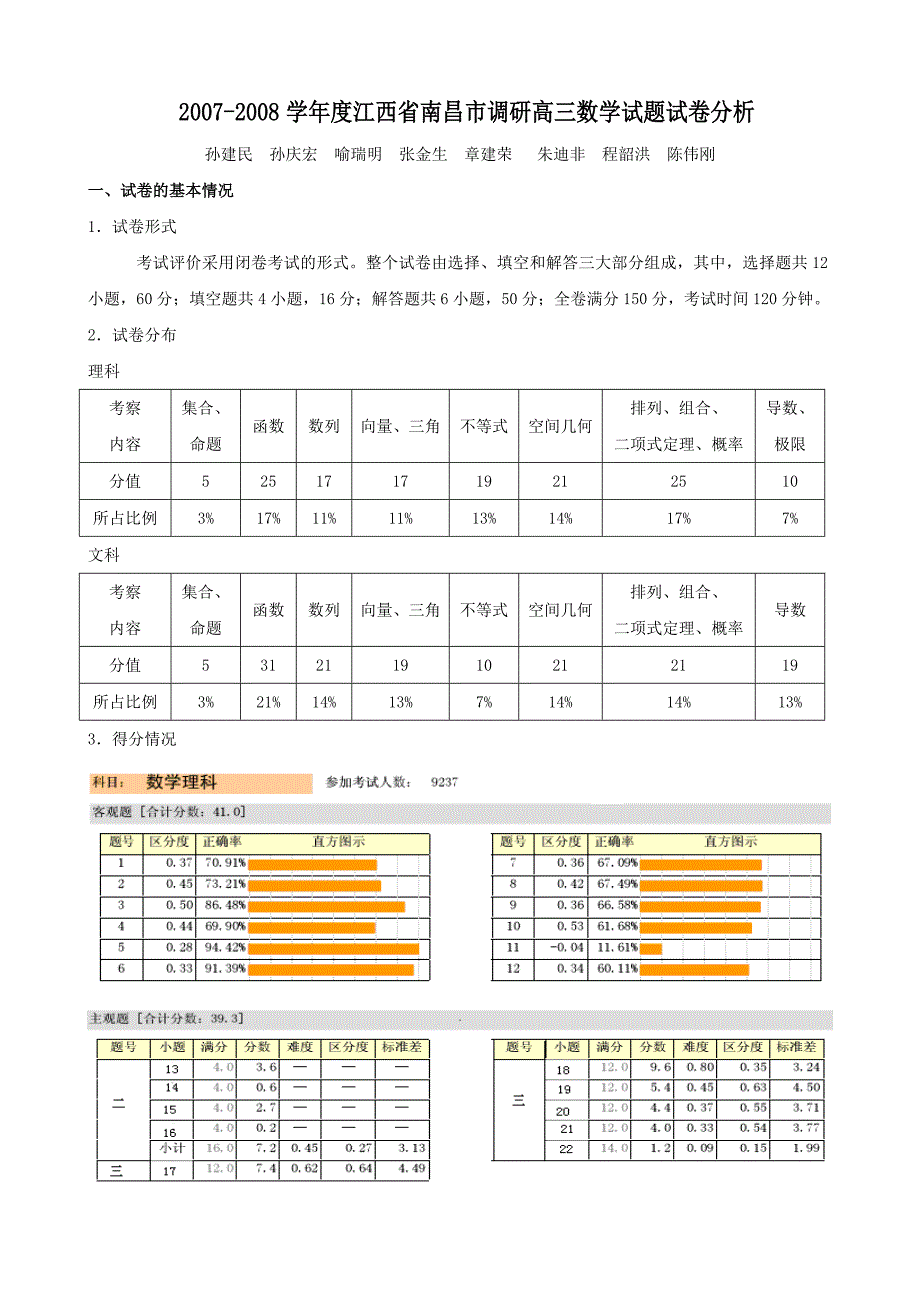 高三数学试题试卷分析_第1页