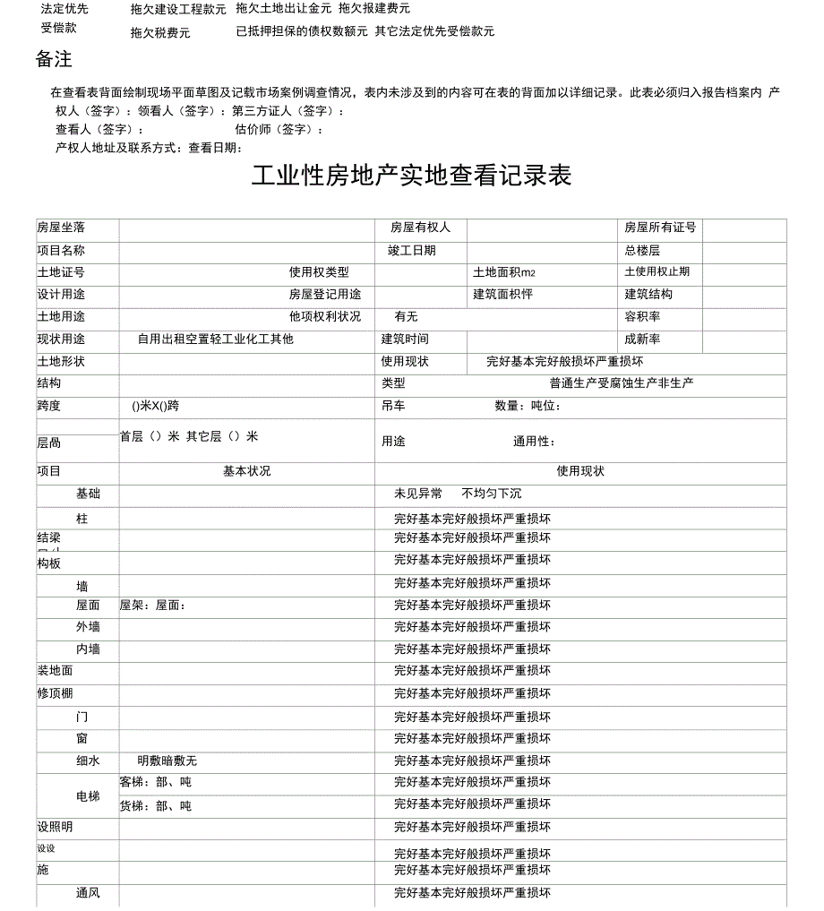 各类房地产实地勘察记录表_第3页