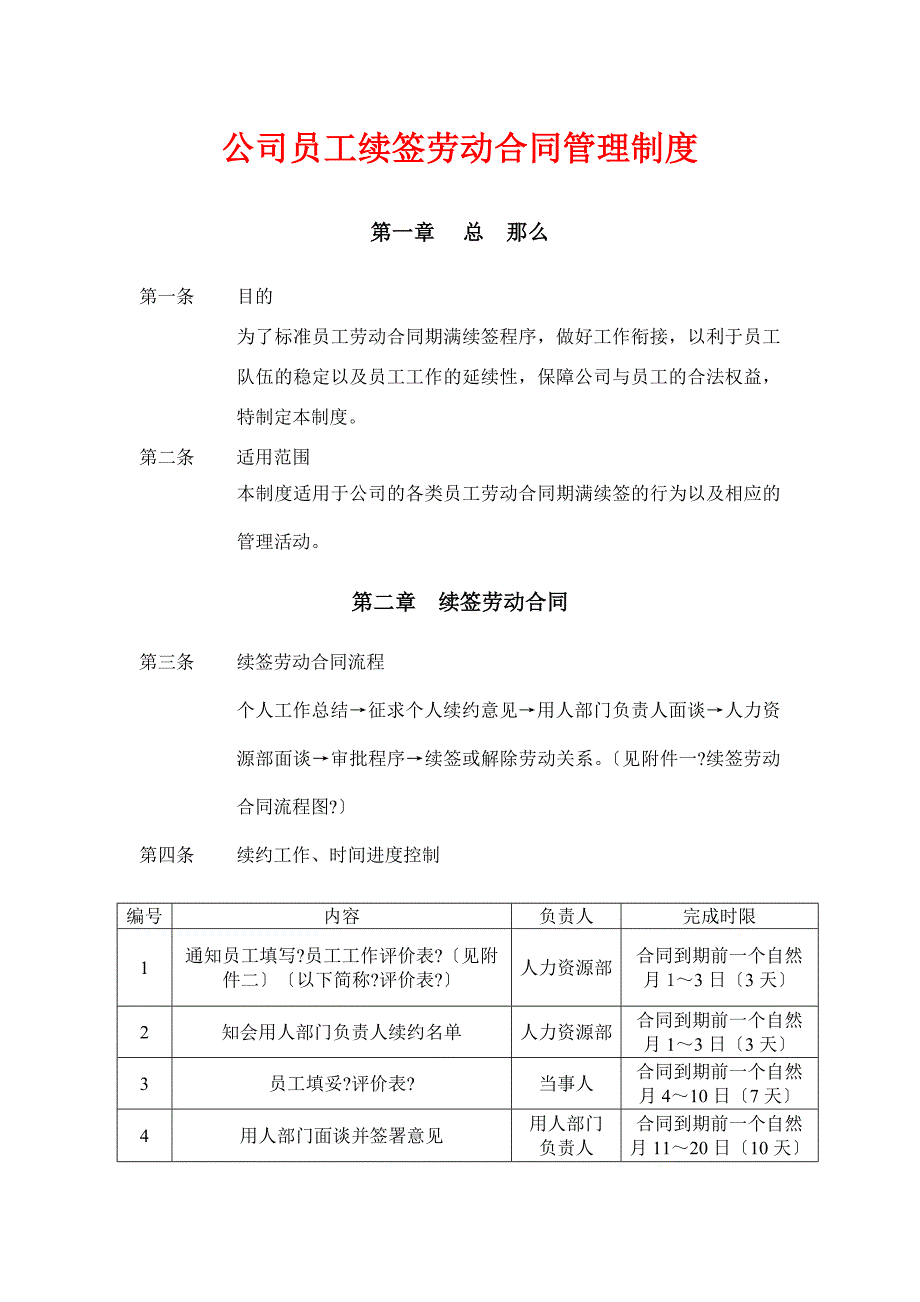 续签劳动合同管理制度_第1页