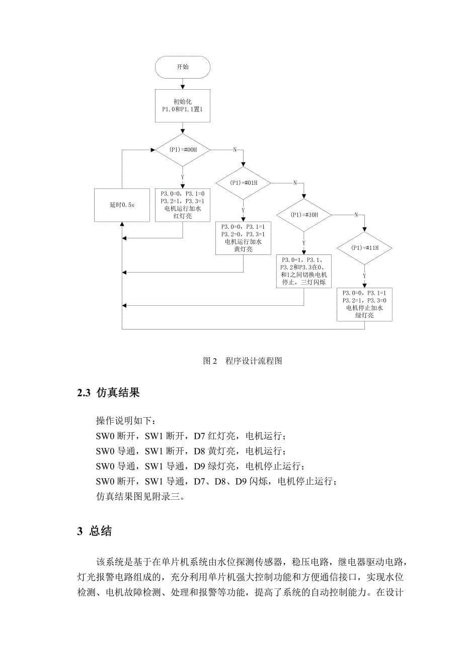 电气工程及其自动化基于单片机的水位控制系统设计_第5页