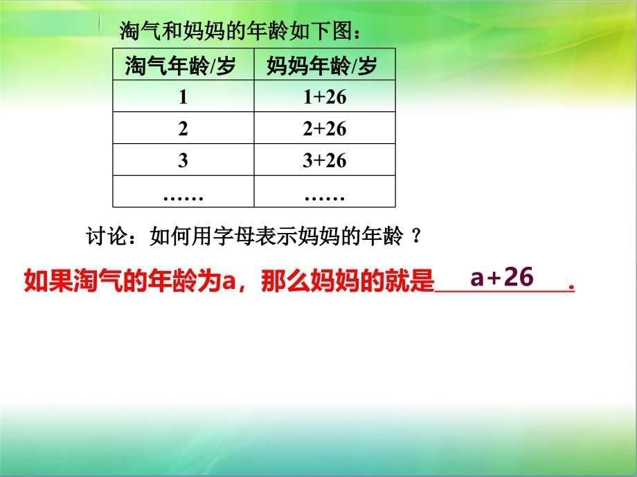 北师大版七年级上册3.1用字母表示数课件_第5页