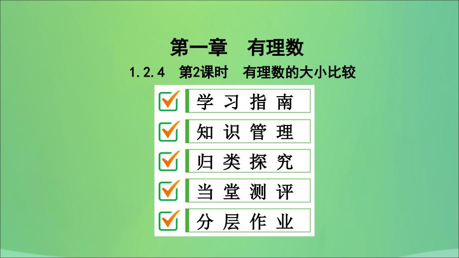 七年级数学上册 第一章 有理数 1.2 有理数 1.2.4 第2课时 有理数的大小比较复习课件 （新版）新人教版_第1页