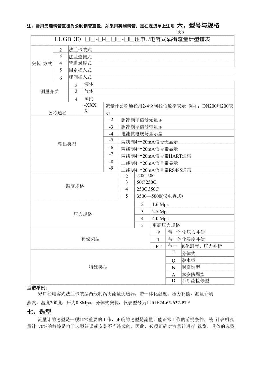 智能涡街流量计说明书_第5页