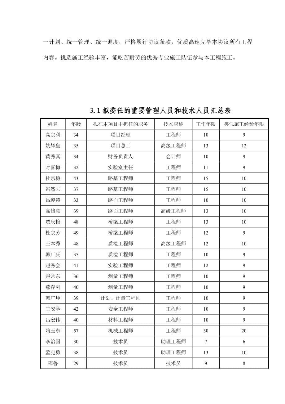 通辽至凤凰岭公路工程土建一标施工组织设计_第5页