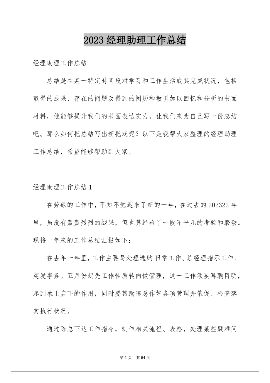 2023年经理助理工作总结1范文.docx_第1页