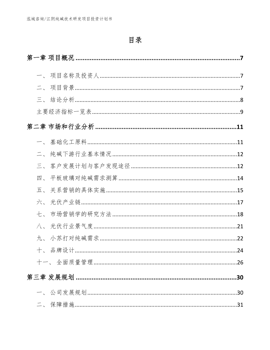 江阴纯碱技术研发项目投资计划书（范文）_第1页