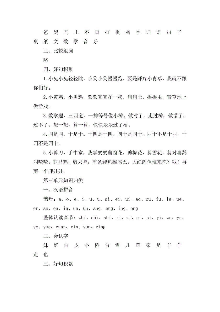 部编版小学一年级语文上册知识点_第4页