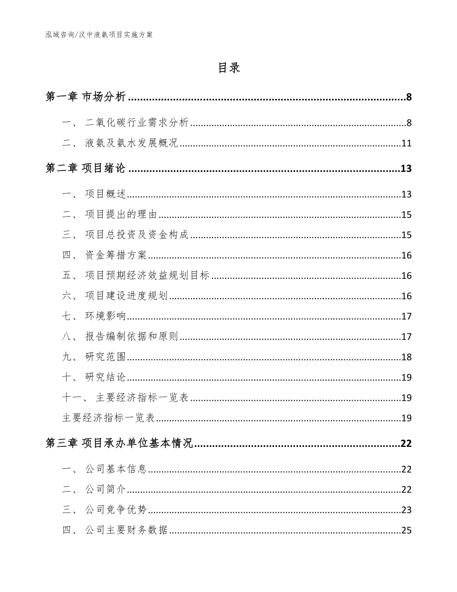 汉中液氨项目实施方案模板范文_第2页