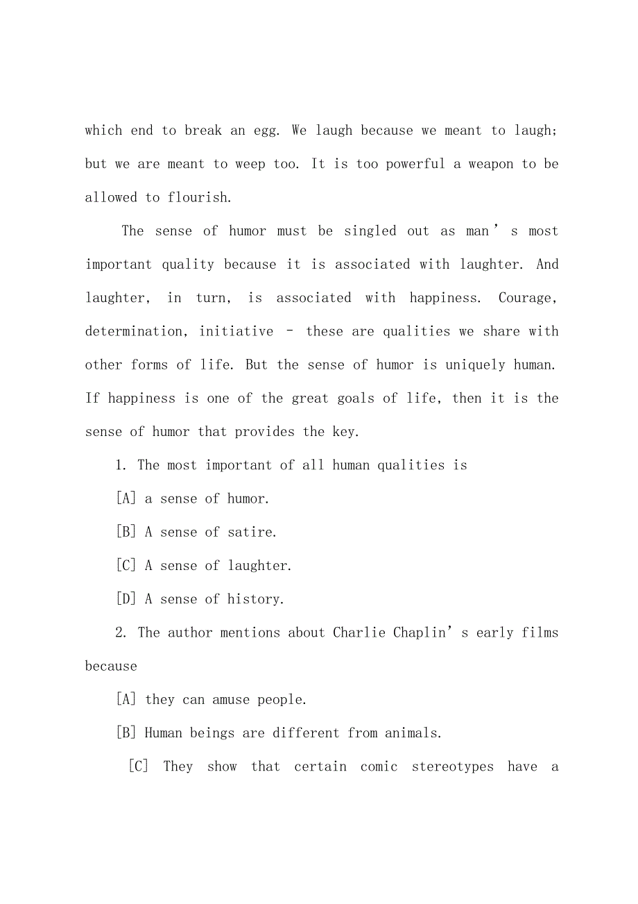 2022年英语六级考试精读荟萃练习题100篇(37).docx_第3页