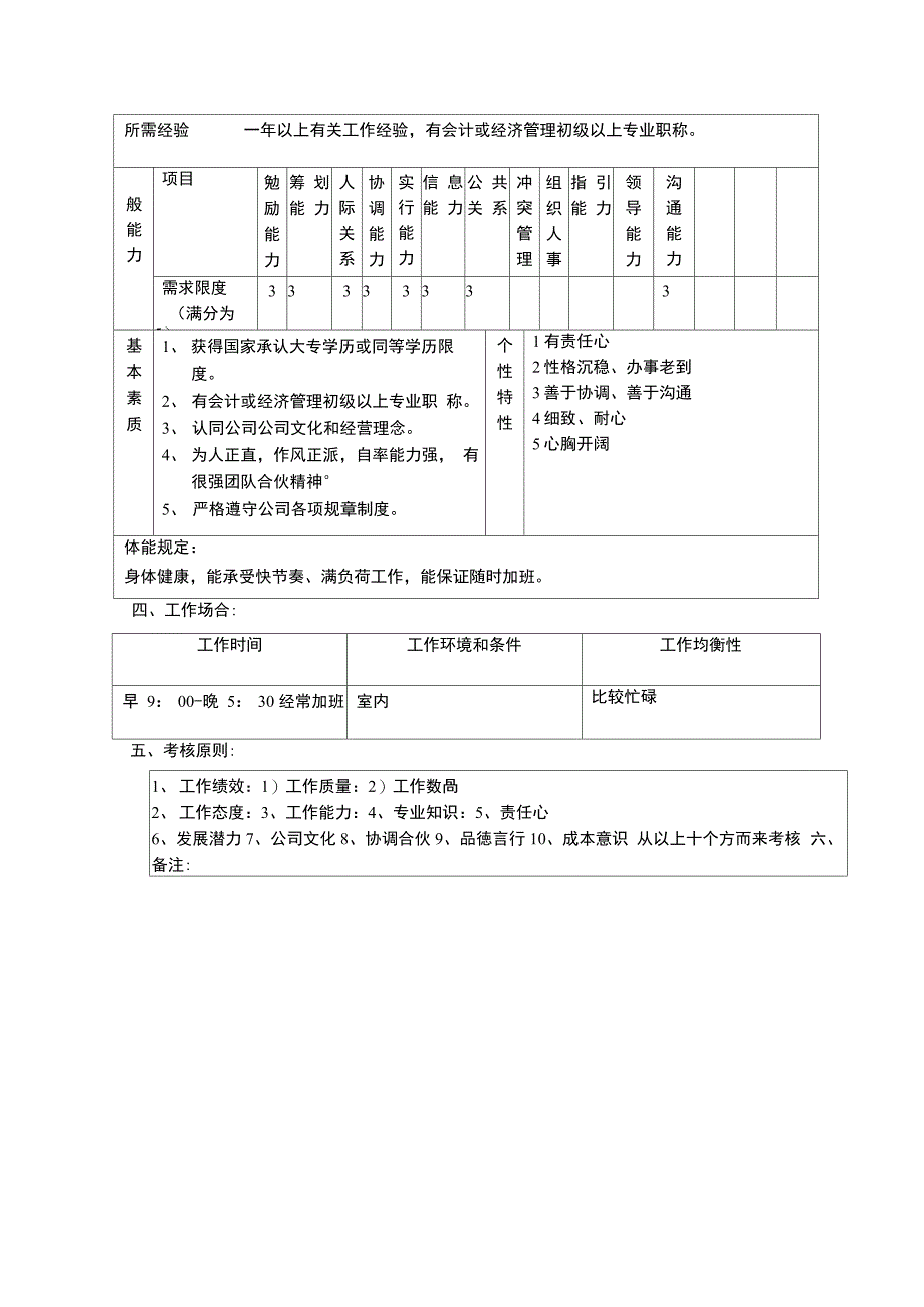 2021年财务中心统计员岗位说明书_第2页