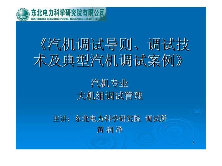 汽机调试导则、调试技术典型汽机调试案例_第1页