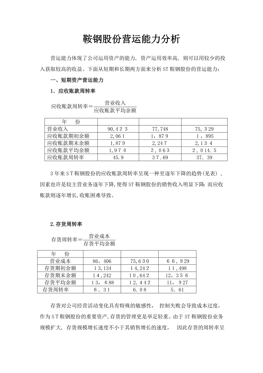 鞍钢股份营运能力分析_第1页