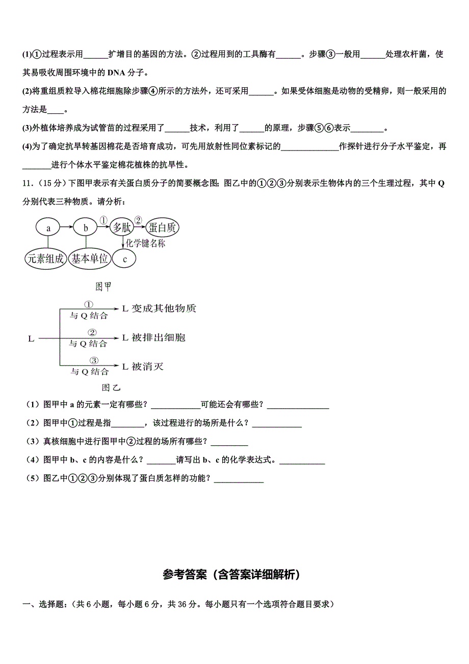 山东省邹平一中2022学年生物高二第二学期期末教学质量检测模拟试题(含解析).doc_第4页