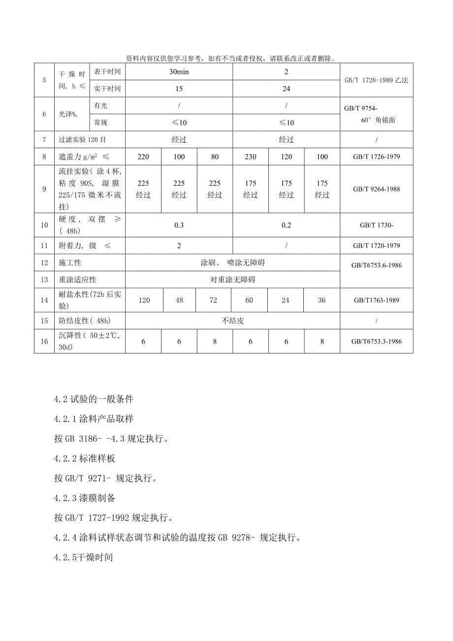 钢结构专用漆醇酸类内控标准样本_第5页