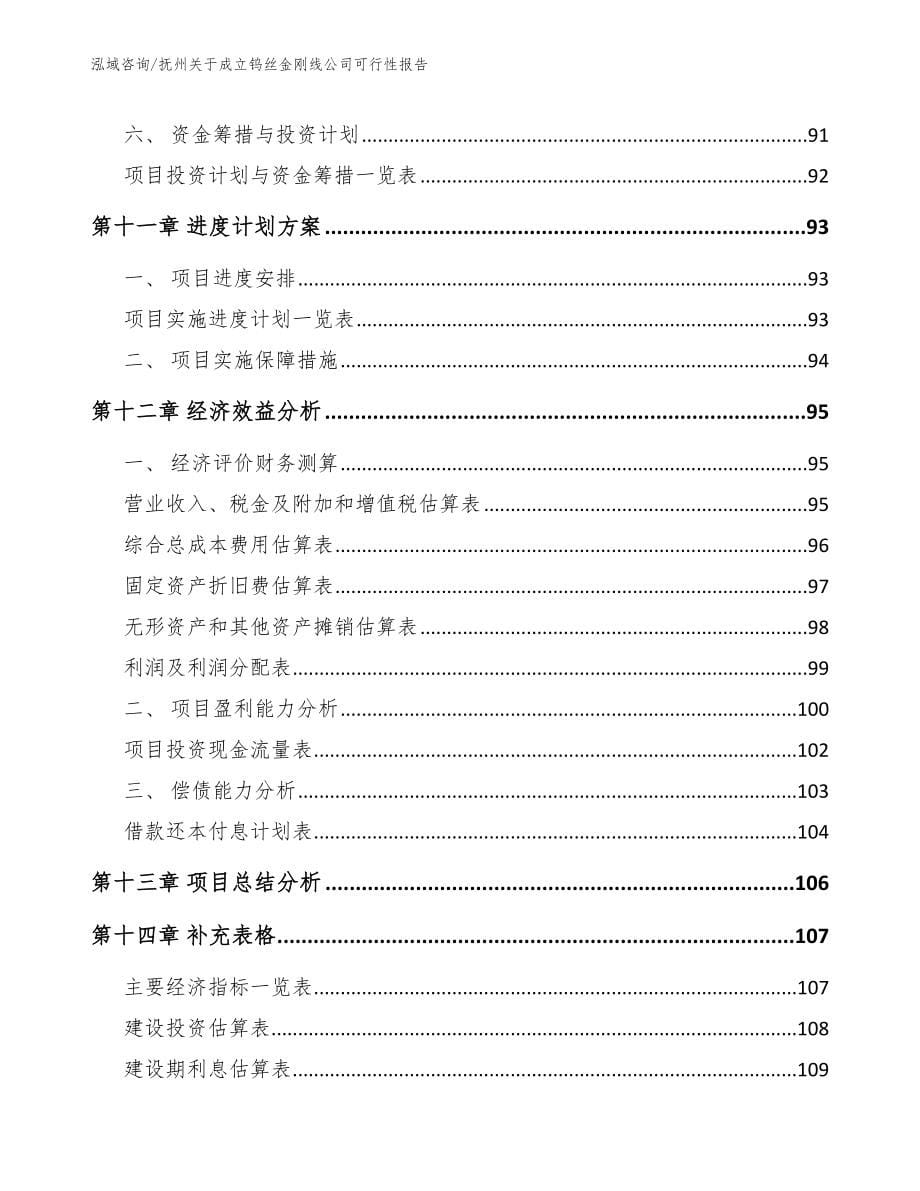 抚州关于成立钨丝金刚线公司可行性报告_第5页