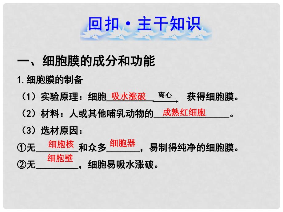 福建省长汀四中高中生物《3.1.3 细胞膜 系统的边界细胞核 系统的控制中心》课件 新人教版必修1_第2页