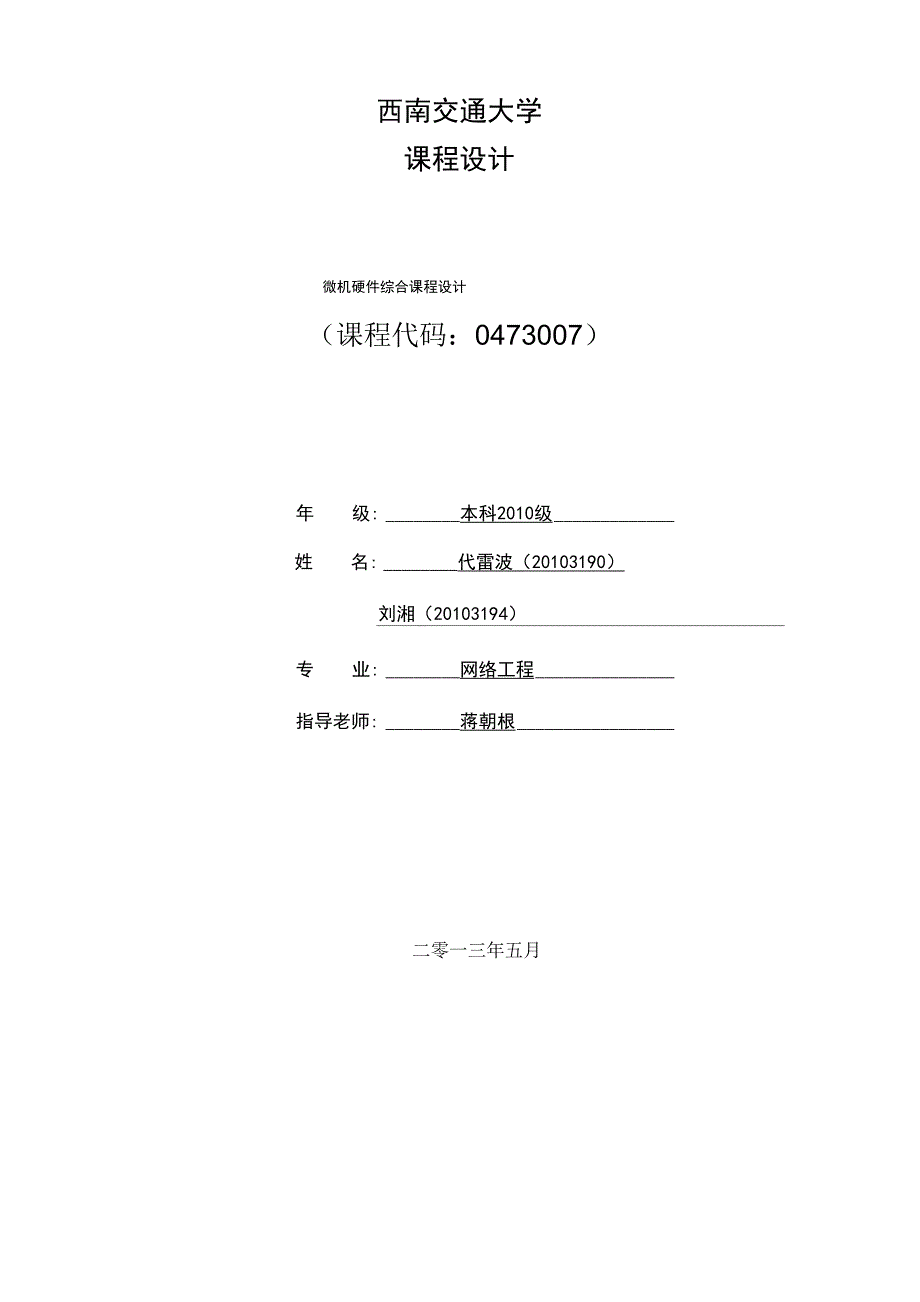 电脑鼠报告_第1页