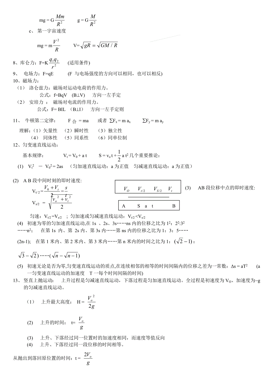 高中物理公式总结_第2页