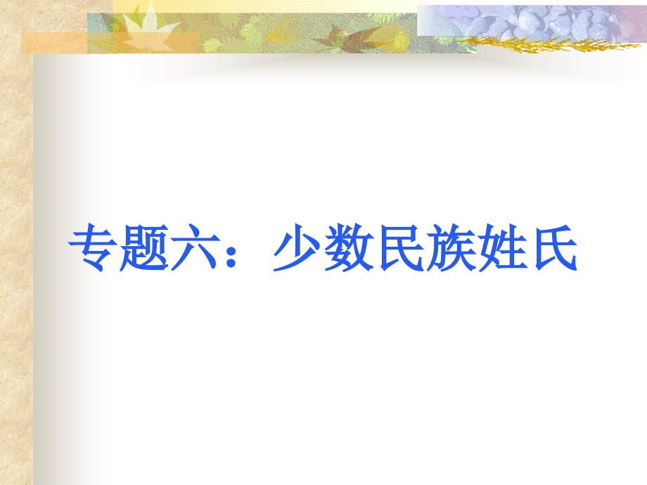 专题六：少数民族姓氏_第1页