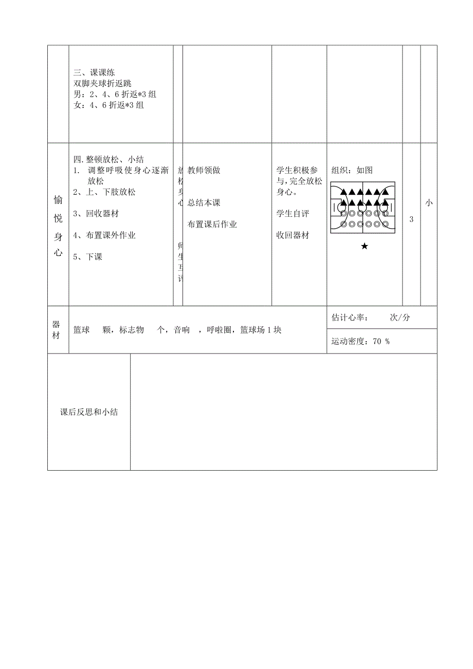 公开课人教版篮球双手胸前传接球教案_第3页