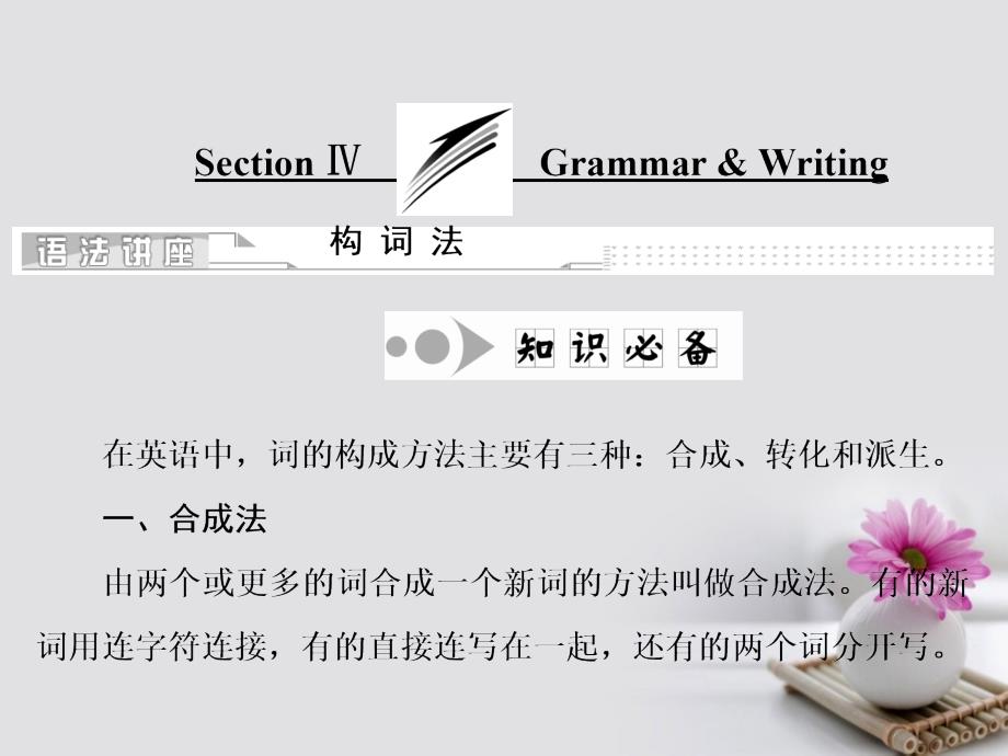 2017-2018学年高中英语 Unit 5 Theme parks Section Ⅳ Grammar &amp;amp; Writing课件 新人教版必修4_第1页