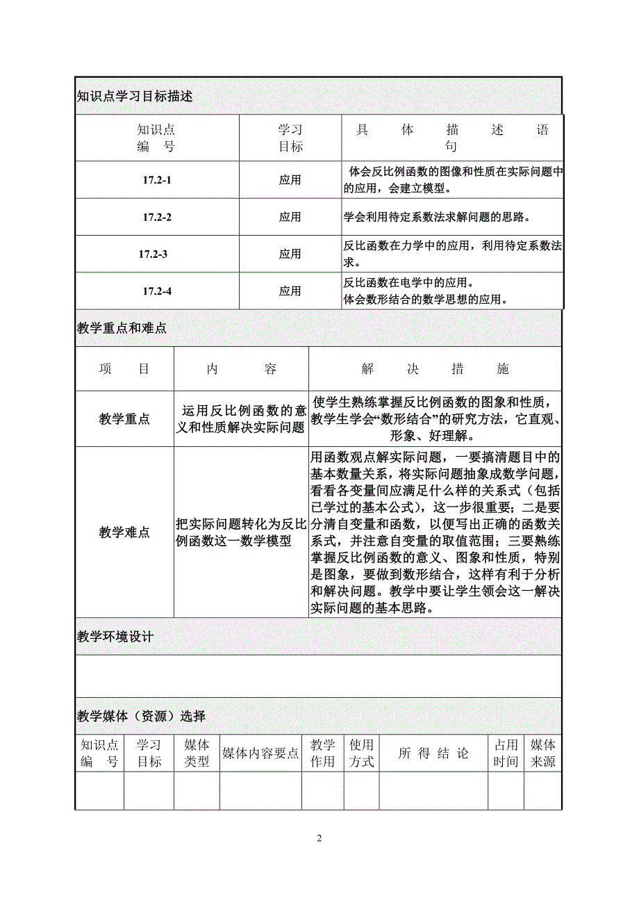 实际问题与反比例函数的教学设计_第2页