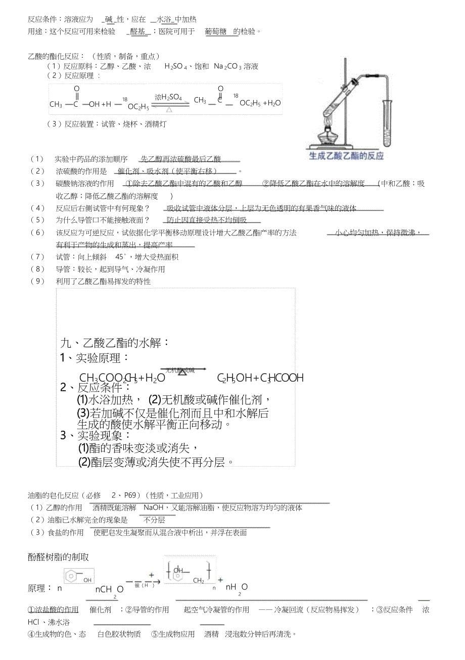 高中有机化学实验总结最全_第5页