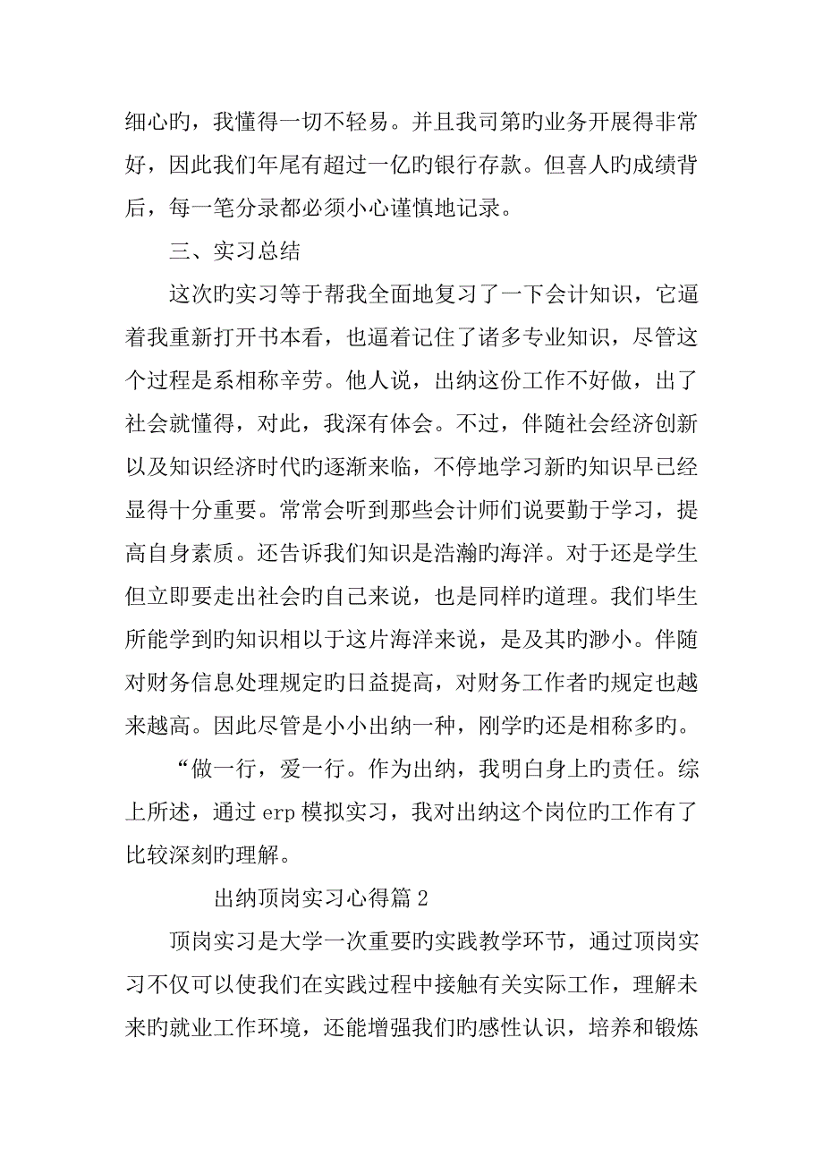 出纳顶岗实习心得_第4页