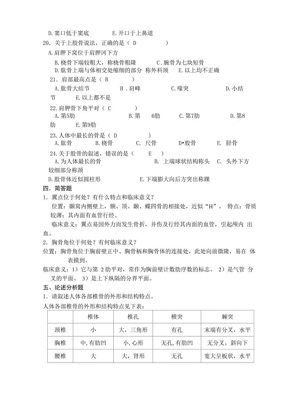 解剖学《骨学》考试题及答案_第5页