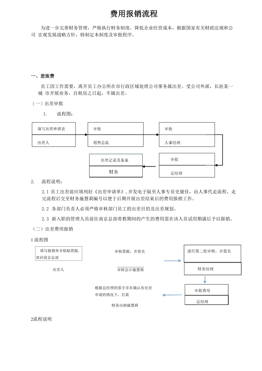 出差费用报销制度及流程_第1页
