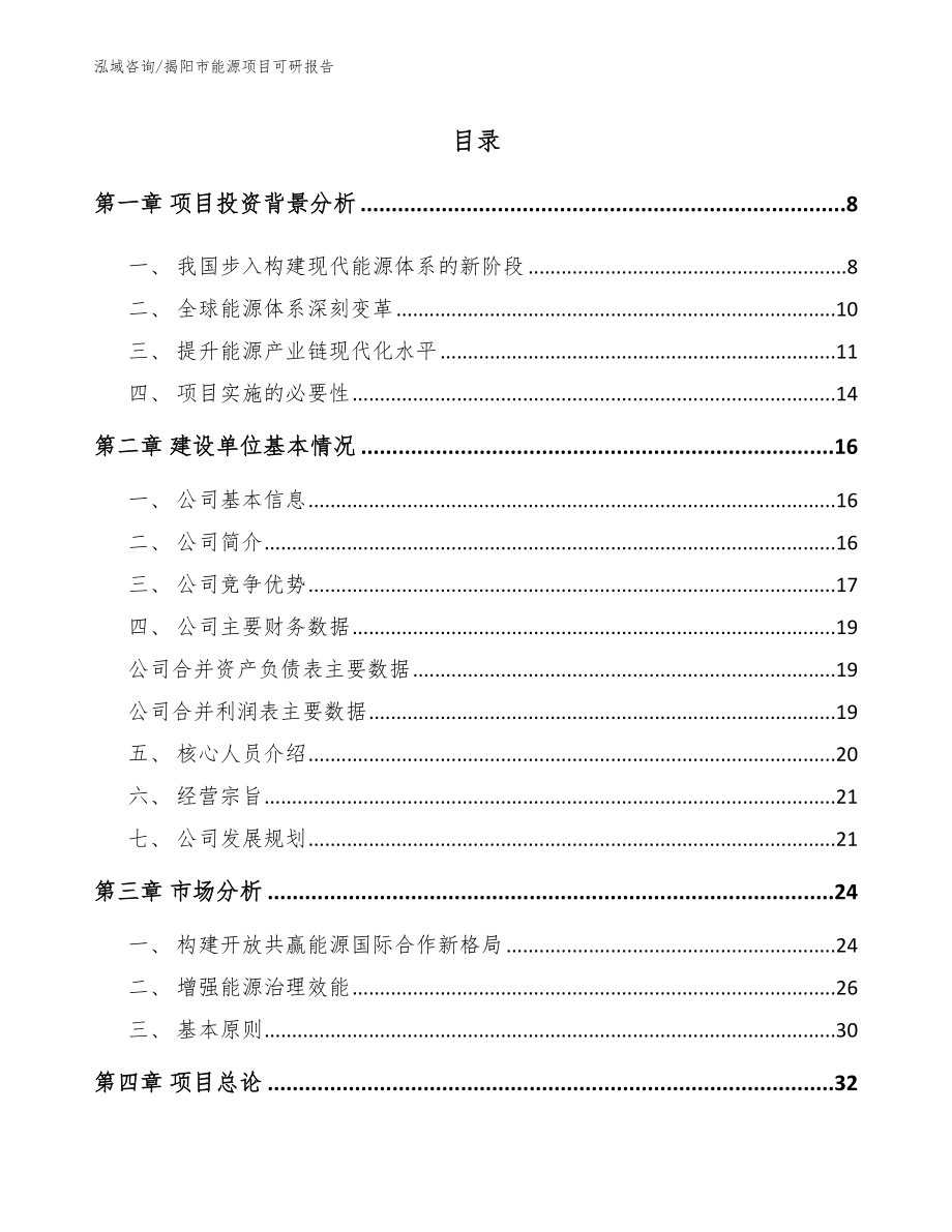 揭阳市能源项目可研报告【模板参考】_第2页