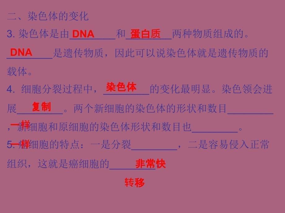 人教版七年级生物上册2.2.1细胞通过分裂产生新细胞ppt课件_第5页