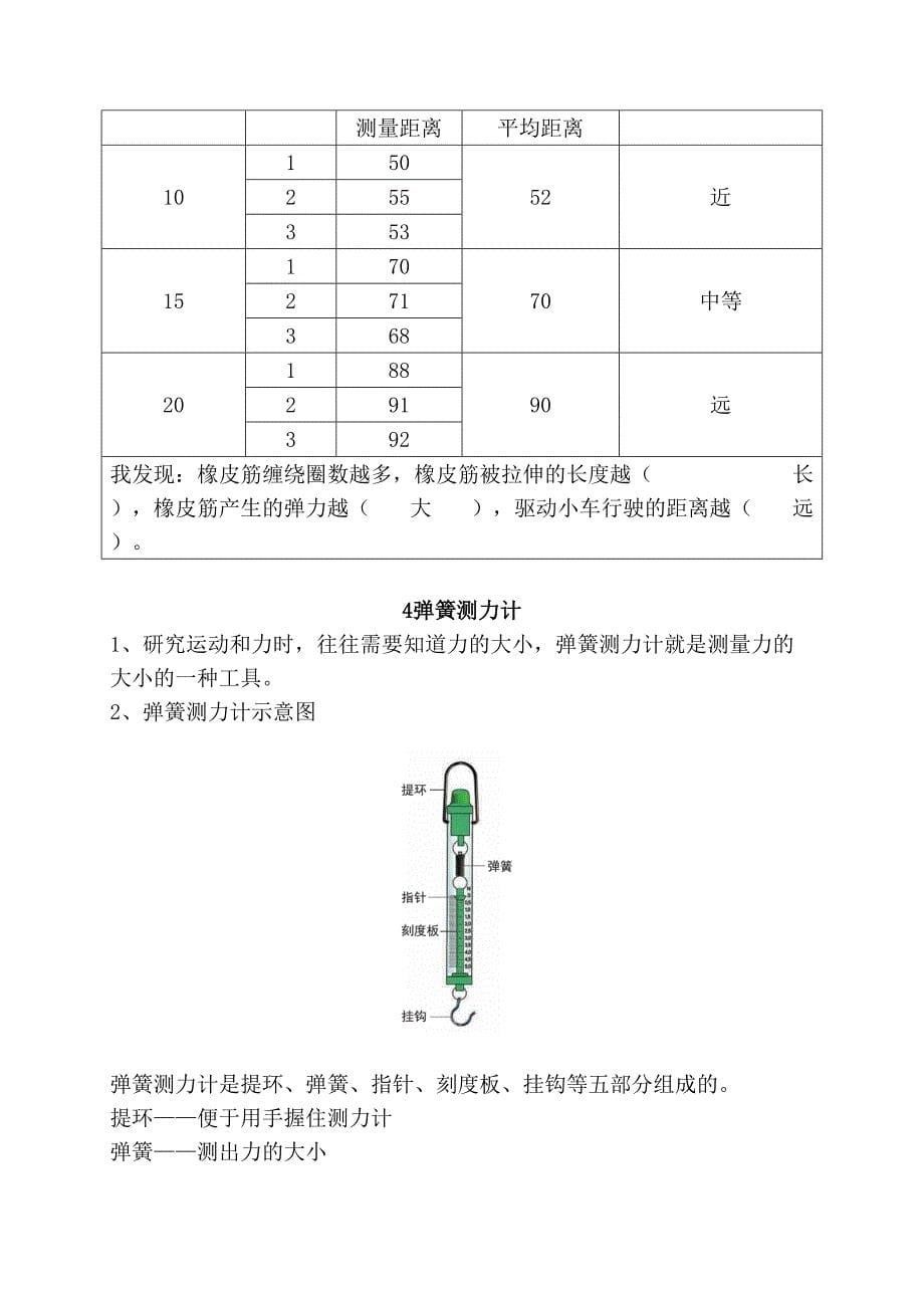 教科版四年级上册科学知识点整理第三单元知识点梳理第三单元运动和力_第5页