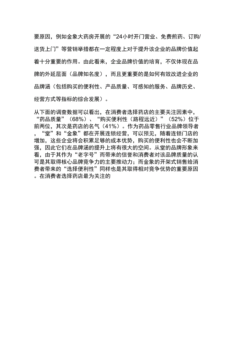 京城药品零售业品牌竞争力分析报告_第3页