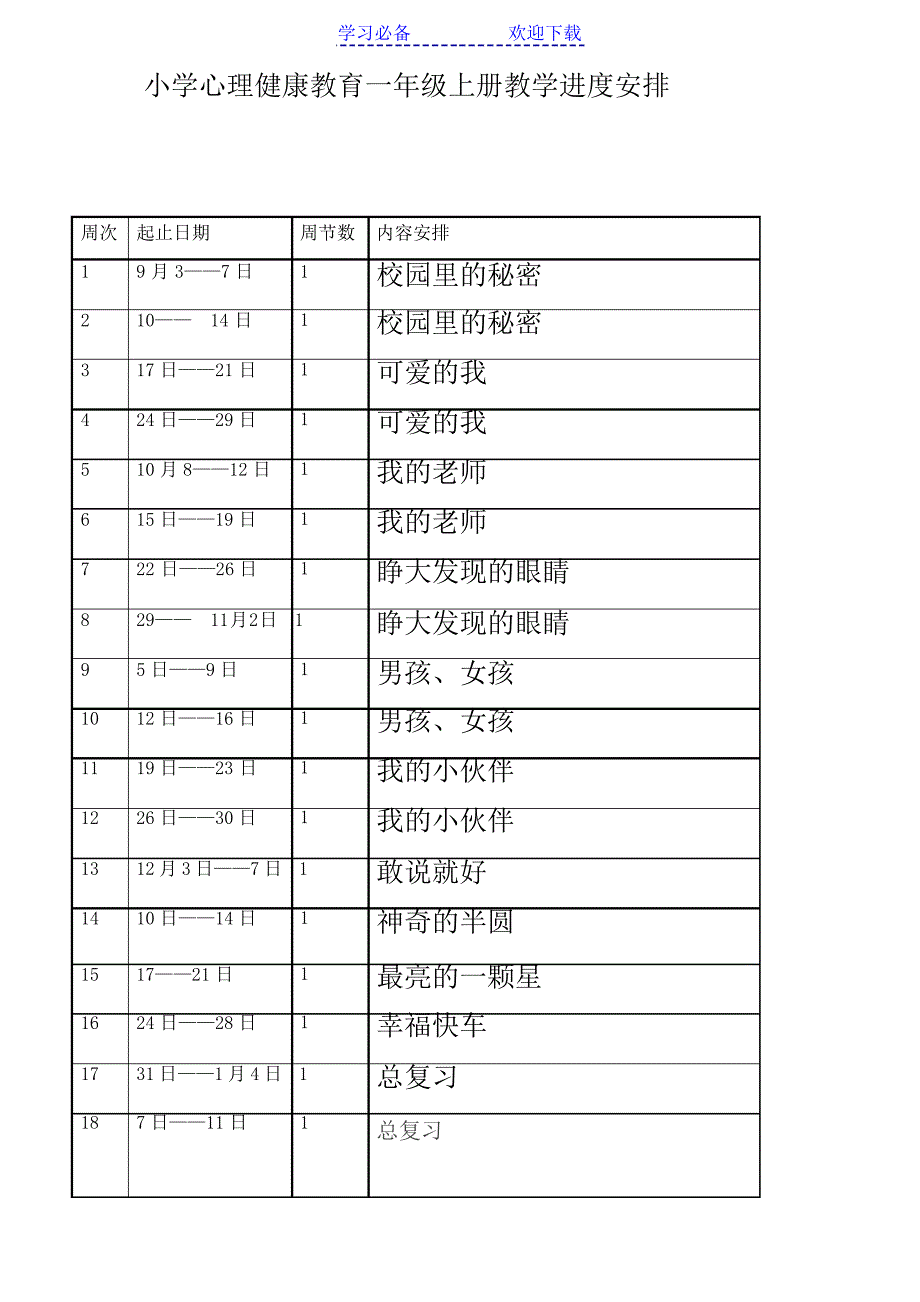 小学心理健康教育一年级上册教案_第1页