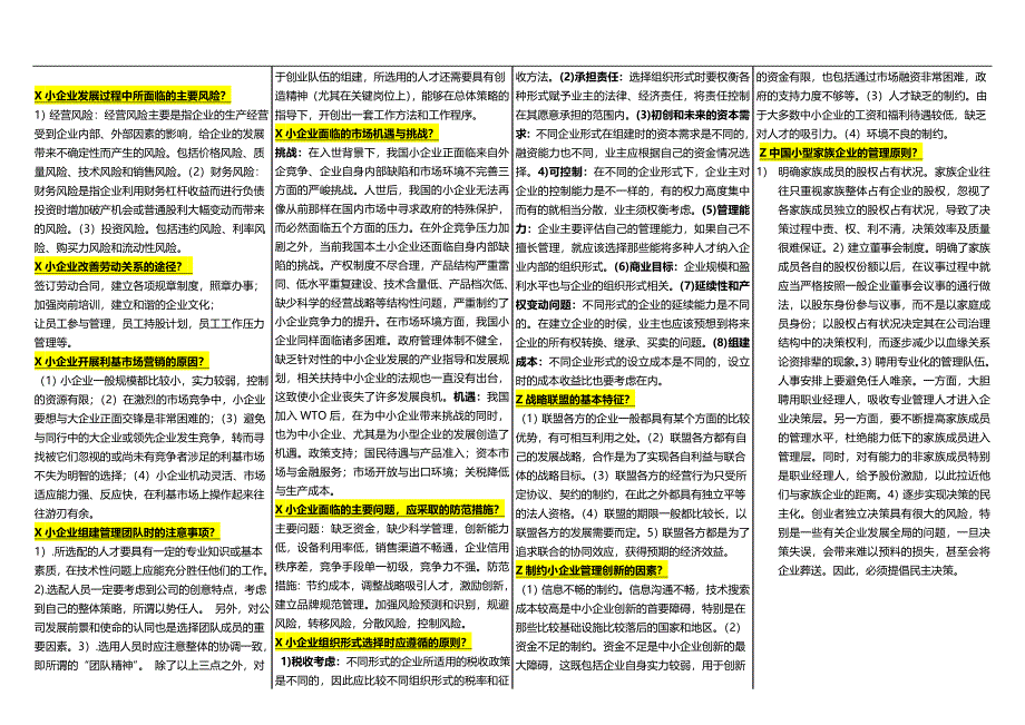 2020年电大期末考试《小企业管理》课程期末考试重点考点资料汇编附答案_第4页