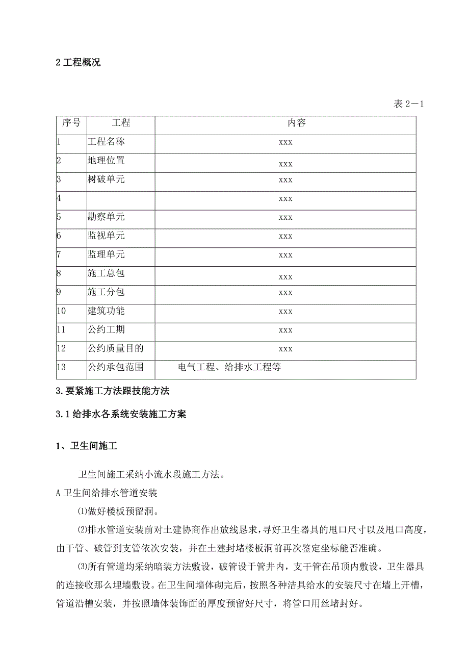 建筑行业电气给排水工程施工方案_第4页