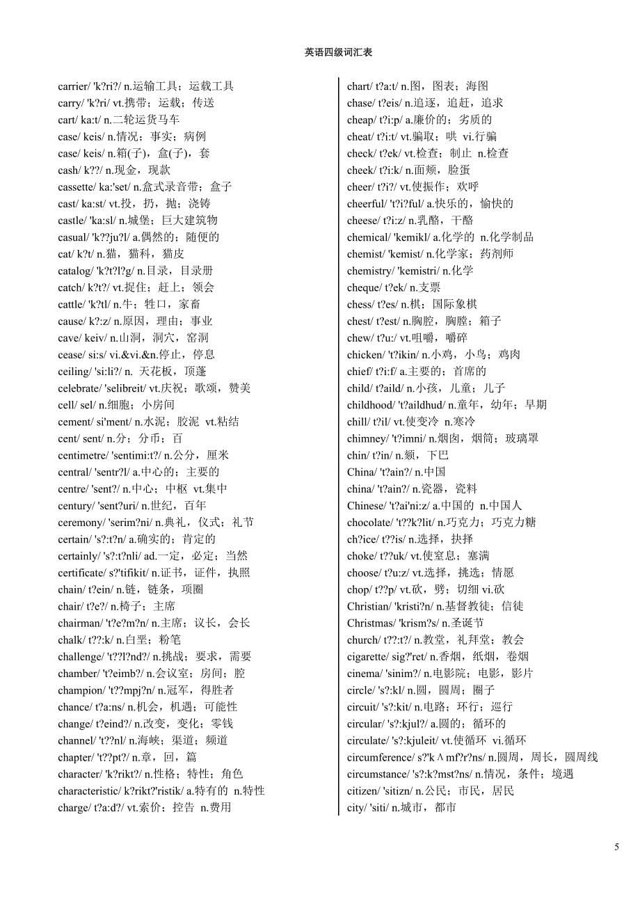 40页整理英语四级单词大全.doc_第5页