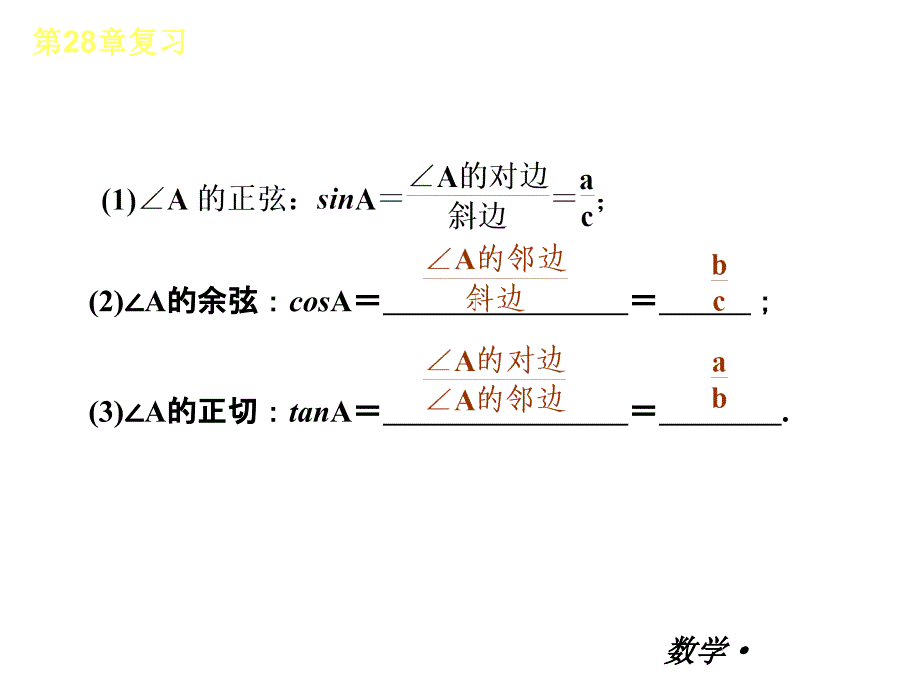 【人教版】2012-2013学年九年级（全一册）数学小复习：第28章锐角三角形复习课件_第3页