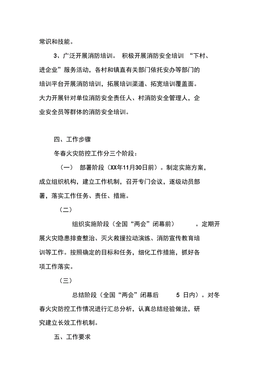 XX年冬春火灾防控工作实施方案_第4页