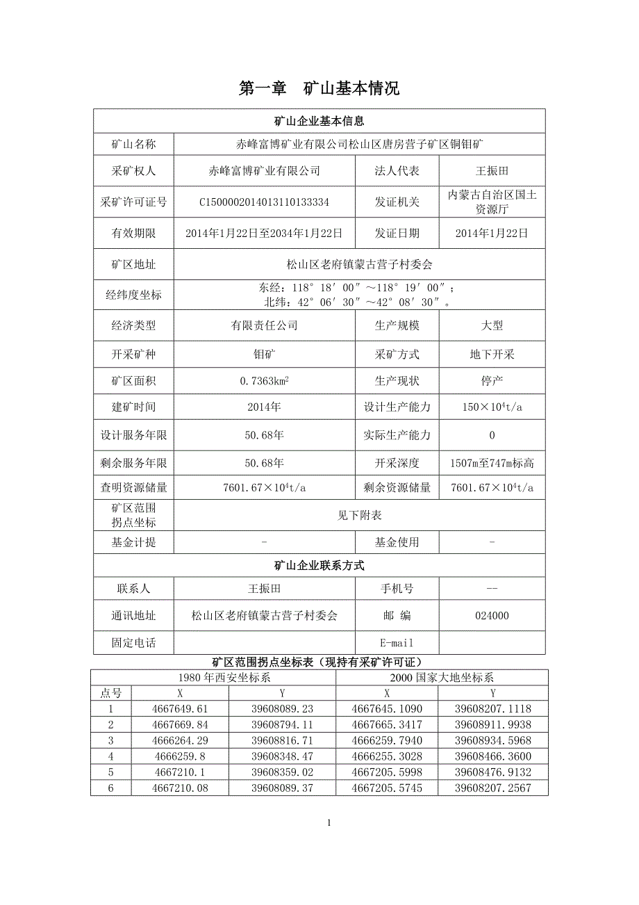 赤峰富博矿业有限公司松山区唐房营子矿区铜钼矿2022年度矿山地质环境治理计划书.docx_第5页