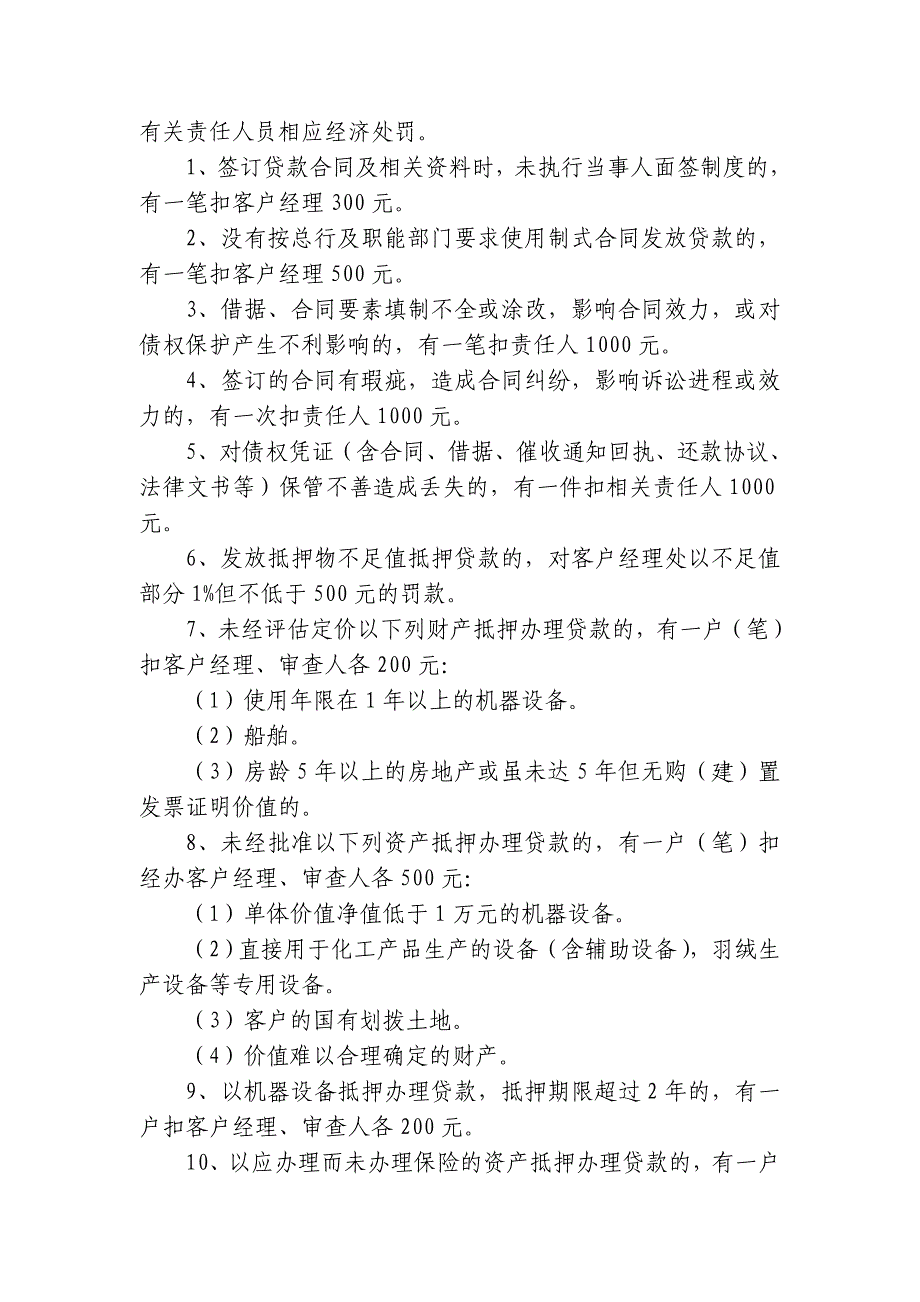 某农村商业银行员工违规行为经济处罚实施细则_第2页