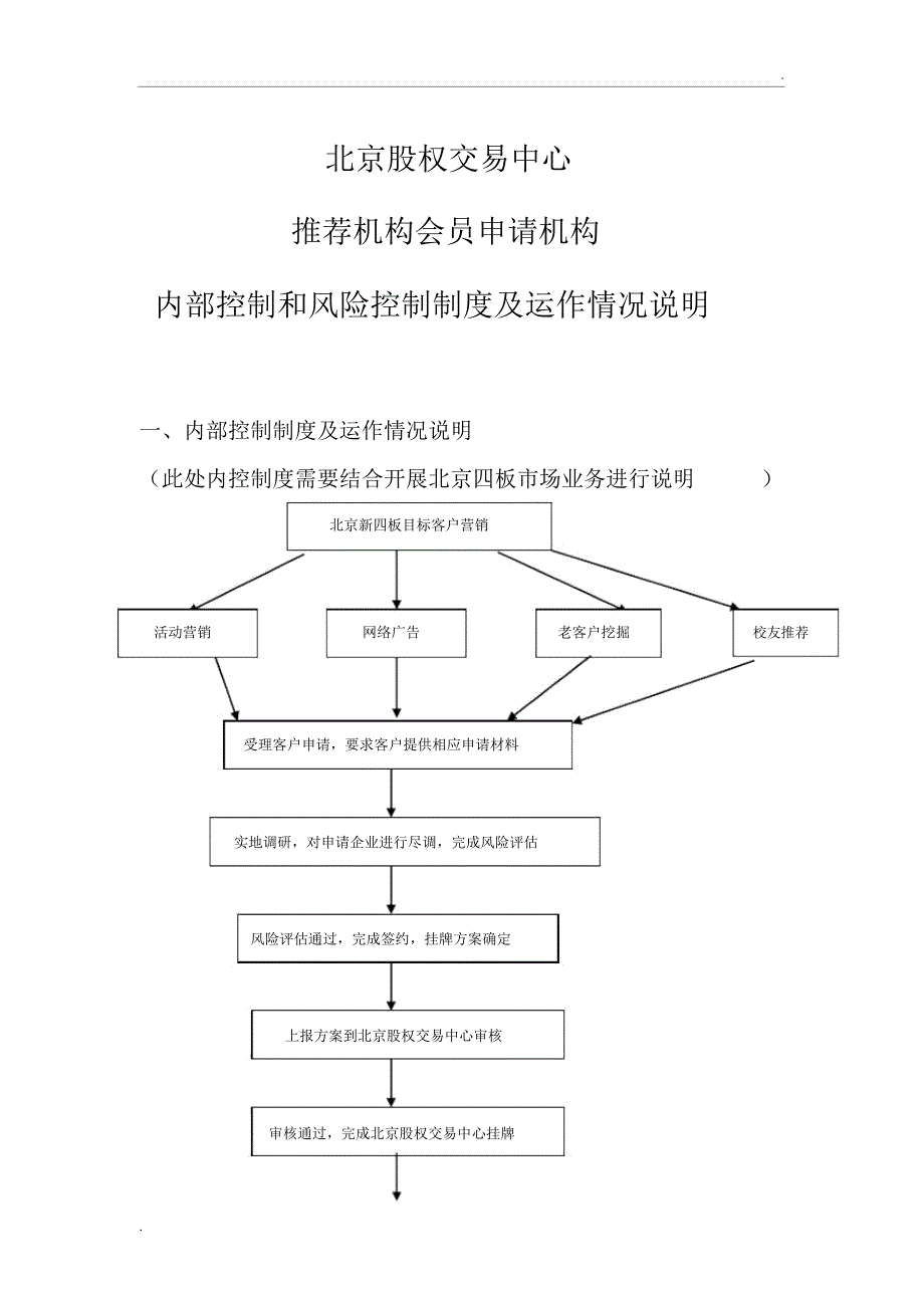 内部控制及风险控制制度及运作情况说明_第1页