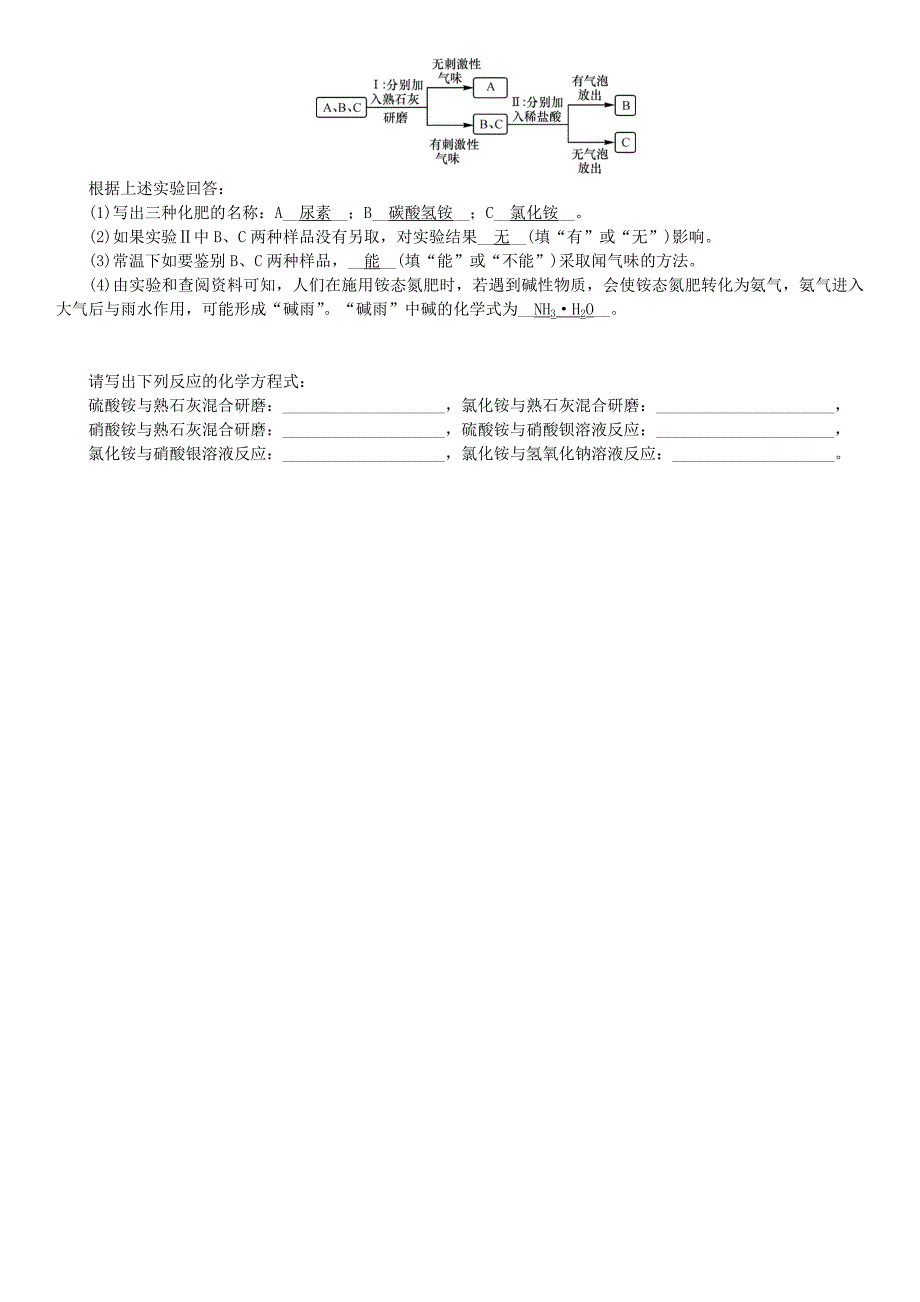 2019届九年级化学下册第十一单元盐化肥课题2化学肥料同步测试含18年真题新版新人教版_第4页