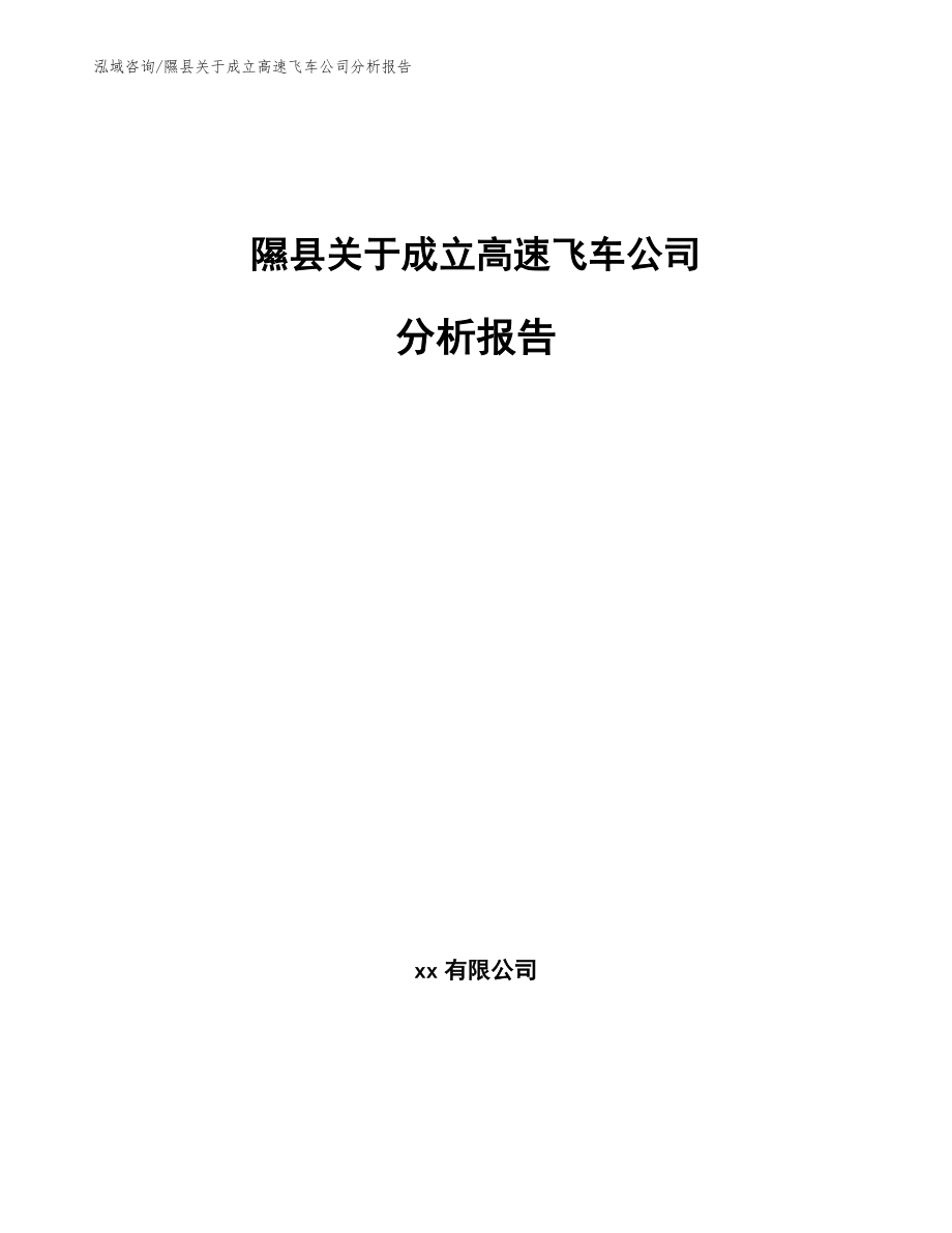 隰县关于成立高速飞车公司分析报告模板参考_第1页