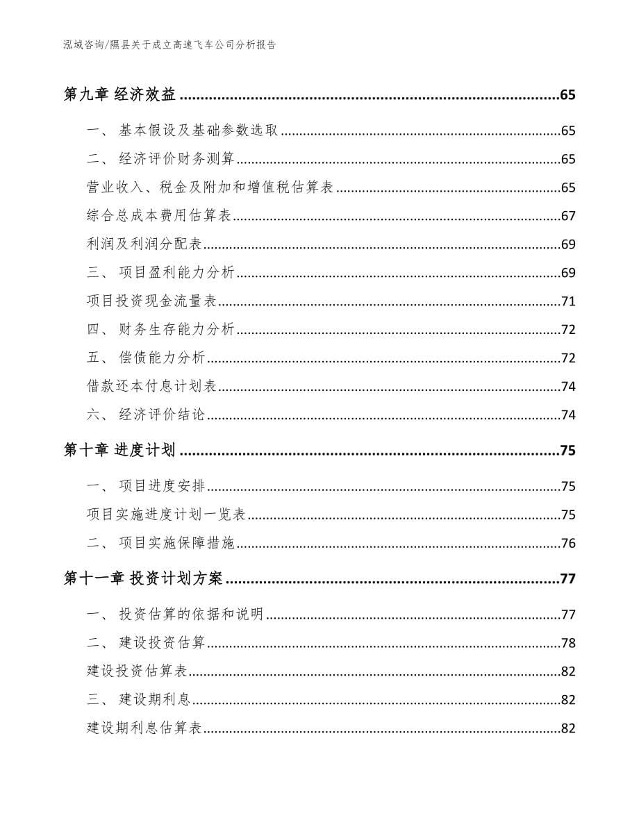 隰县关于成立高速飞车公司分析报告模板参考_第5页