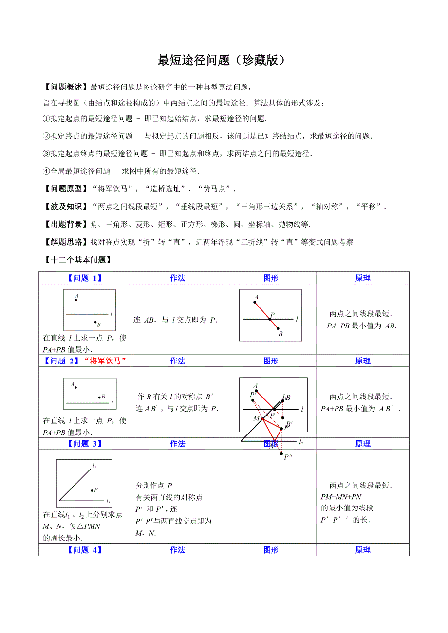 初中最短路径问题_第1页